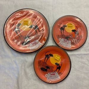 Vintage Futura poly coated Halloween plates 3 pc. lot